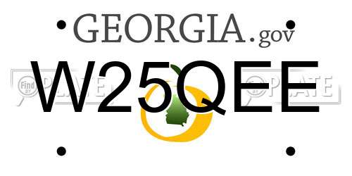 W25QEE Georgia License Plate