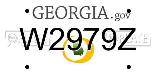 W2979Z Georgia License Plate