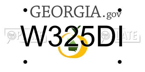 W325DI Georgia License Plate