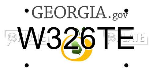W326TE Georgia License Plate