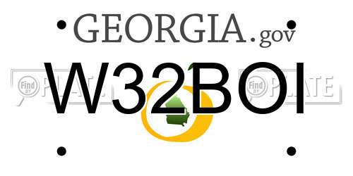 W32BOI Georgia License Plate