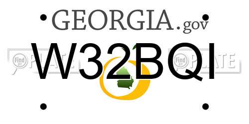 W32BQI Georgia License Plate