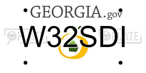W32SDI Georgia License Plate