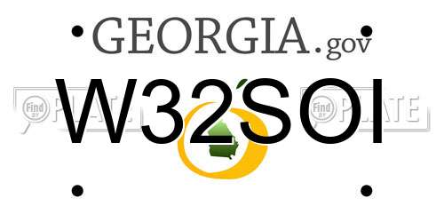 W32SOI Georgia License Plate