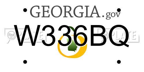 W336BQ Georgia License Plate