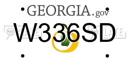 W336SD Georgia License Plate