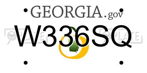 W336SQ Georgia License Plate