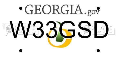 W33GSD Georgia License Plate