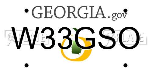 W33GSO Georgia License Plate