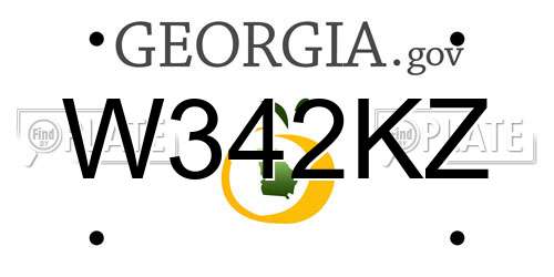 W342KZ Georgia License Plate