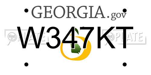 W347KT Georgia License Plate