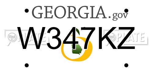 W347KZ Georgia License Plate