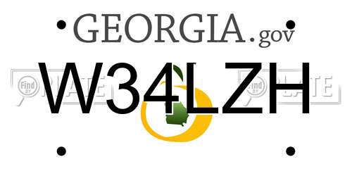 W34LZH Georgia License Plate