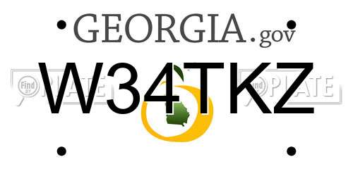 W34TKZ Georgia License Plate