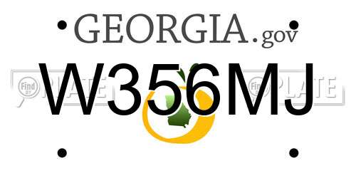 W356MJ Georgia License Plate