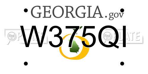 W375QI Georgia License Plate