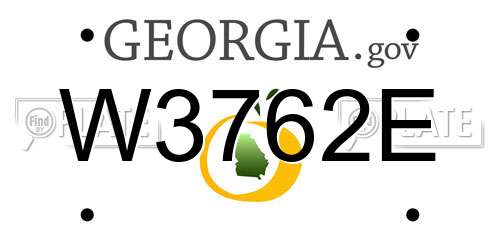 W3762E Georgia License Plate