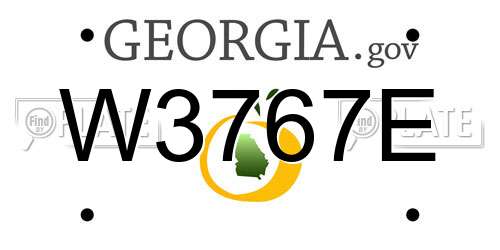 W3767E Georgia License Plate