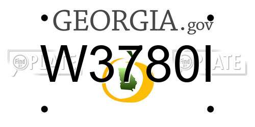 W3780I Georgia License Plate
