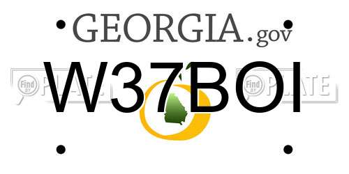 W37BOI Georgia License Plate