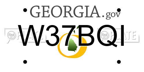 W37BQI Georgia License Plate