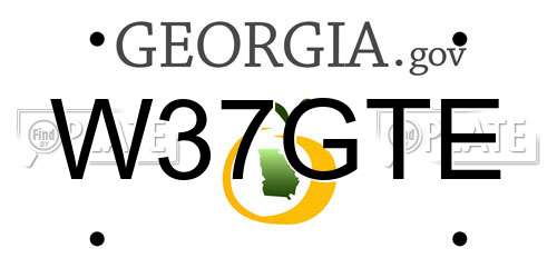 W37GTE Georgia License Plate