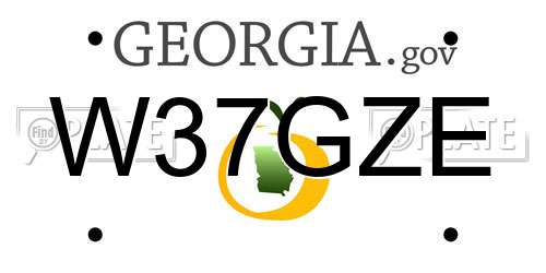 W37GZE Georgia License Plate