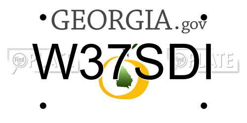 W37SDI Georgia License Plate