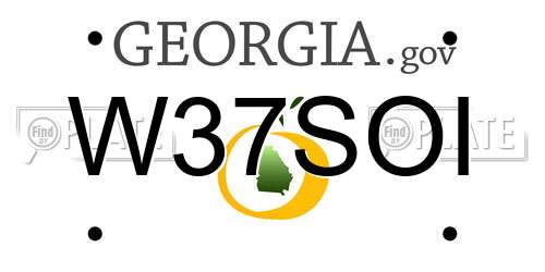 W37SOI Georgia License Plate