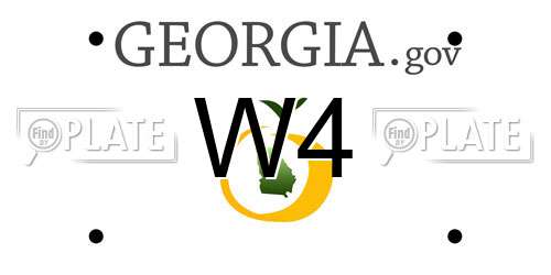W4 Georgia License Plate