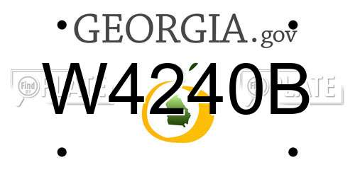 W4240B Georgia License Plate