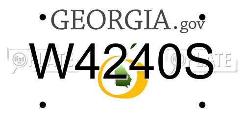 W4240S Georgia License Plate