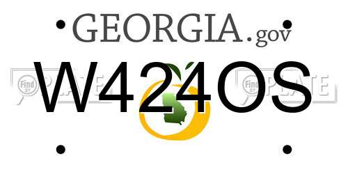 W424OS Georgia License Plate