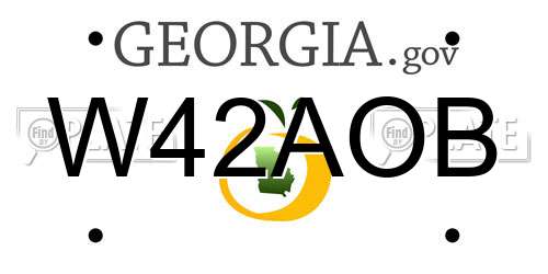 W42AOB Georgia License Plate