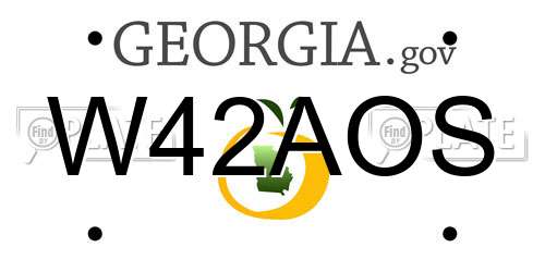 W42AOS Georgia License Plate