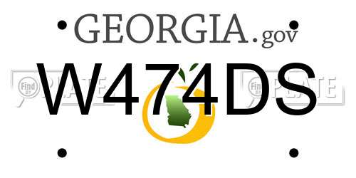 W474DS Georgia License Plate