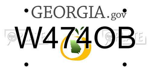 W474OB Georgia License Plate