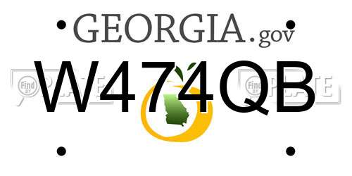 W474QB Georgia License Plate