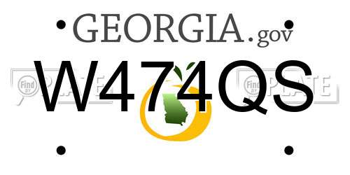W474QS Georgia License Plate