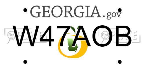 W47AOB Georgia License Plate