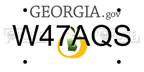 W47AQS Georgia License Plate