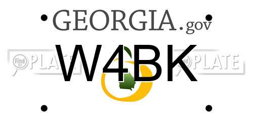 W4BK Georgia License Plate