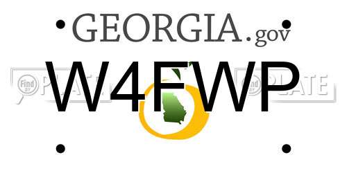 W4FWP Georgia License Plate
