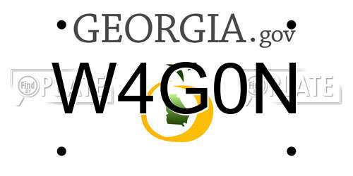 W4G0N Georgia License Plate