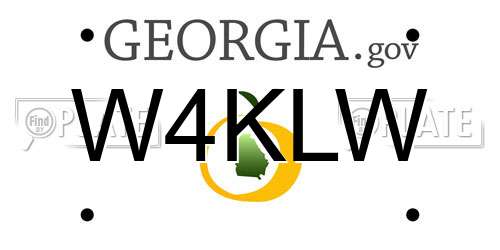 W4KLW Georgia License Plate