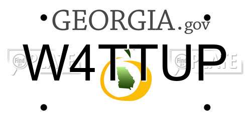 W4TTUP Georgia License Plate