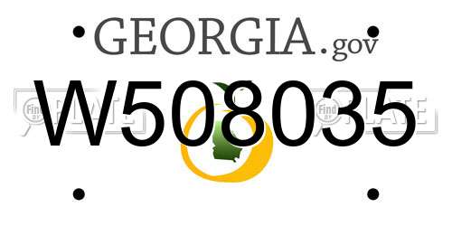 W508035 Georgia License Plate