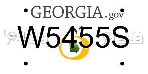 W5455S Georgia License Plate
