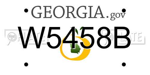 W5458B Georgia License Plate