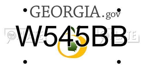W545BB Georgia License Plate